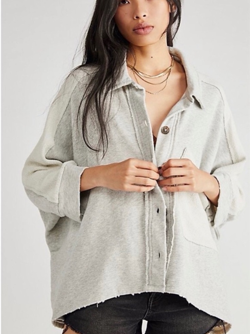 Free People We the Free  montauk shirt jacket
M gray